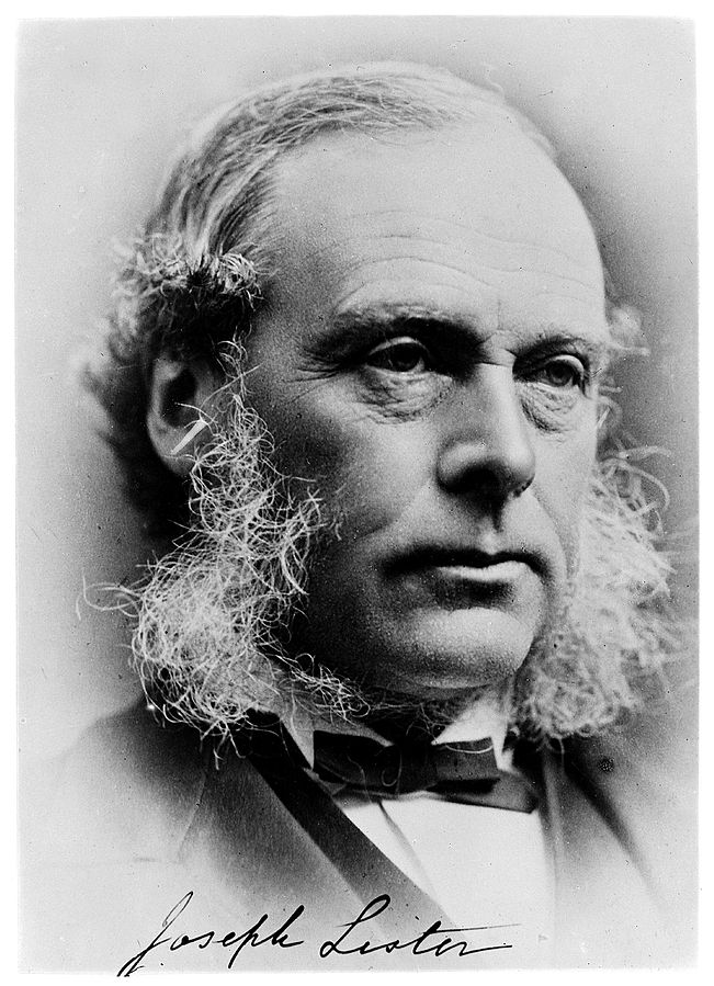 Figura 4. Joseph Lister (1827-1912), introductor del concepto de asepsia y antisepsia. Tomada de: https://es.wikipedia.org/wiki/Joseph_Lister