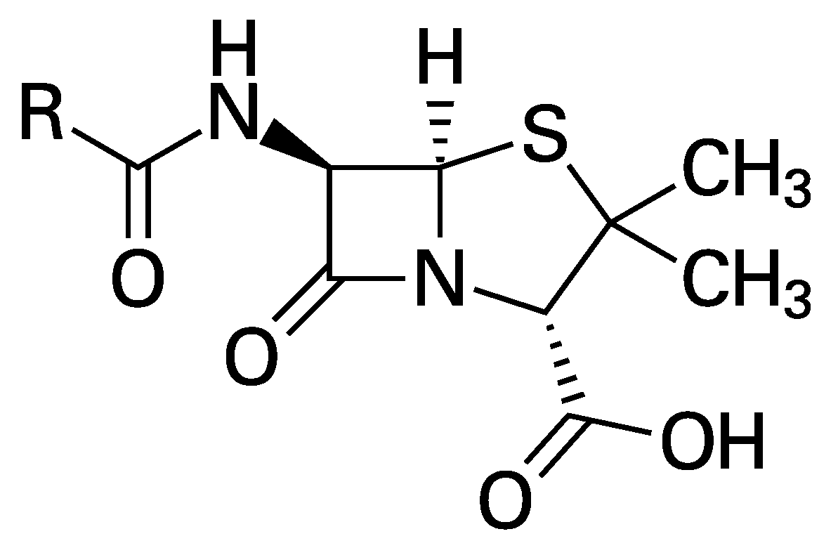 Figura 1. Estructura de la penicilina. Tomada de https://es.wikipedia.org/wiki/Penicilina