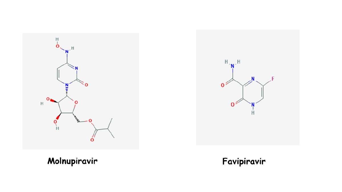 Figura 2. Estructura química de los antivirales. Imágenes descargadas de https://pubchem.ncbi.nlm.nih.gov/